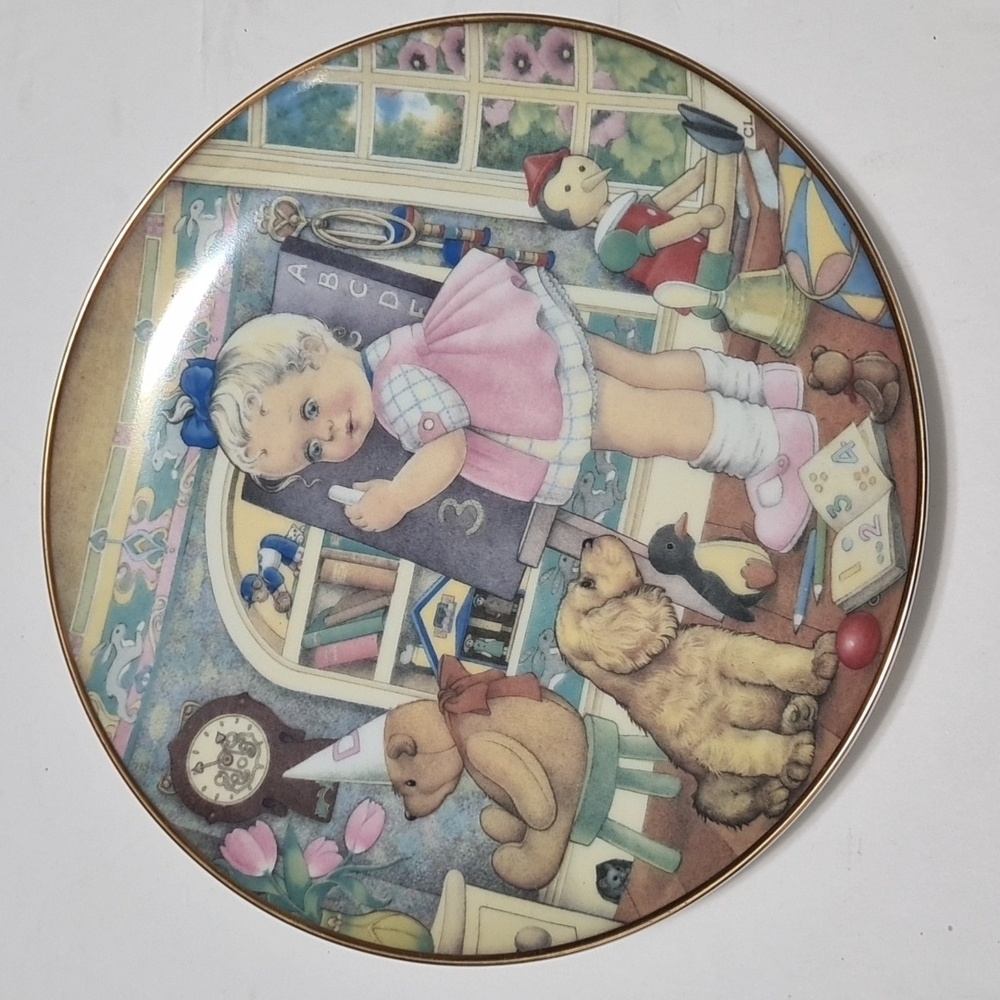 Carol Lawson 1982 Collectible Teacher's Pet Plate 24K Gold Trim Franklin